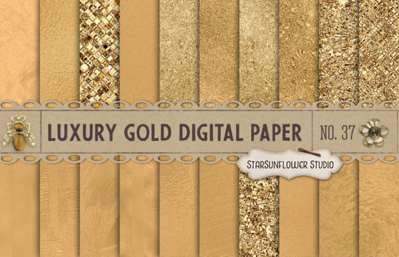 Download Luxury Metallic Gold Digital Textures - Metal Collection