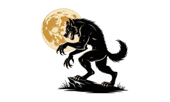 Download Werewolf Silhouette in Moonlight Vector - Werewolf silhouette Collection